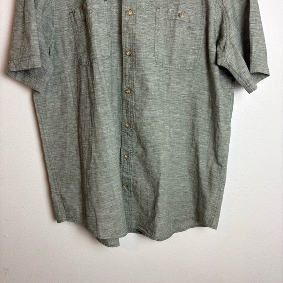 Duluth Trading Co Sage Green Organic Cotton Hemp Button-Up Shirt NWT XL Tall - Picture 4 of 9